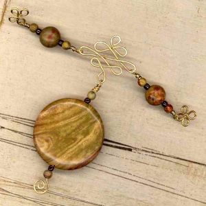 Wood Jasper Pendant Necklace